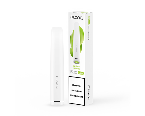 Одноразовая ЭС PLONQ PLUS - Зеленое яблоко (1500)