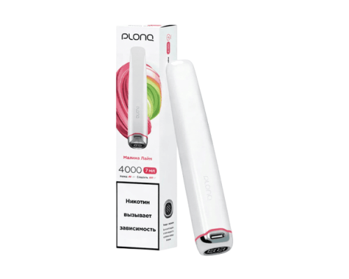 Одноразовая ЭС PLONQ PLUS PRO -  Малина-лайм (4000)