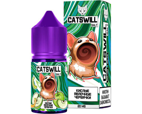Жидкость CatsWill - Кислые яблочные червячки 2% 30 мл.